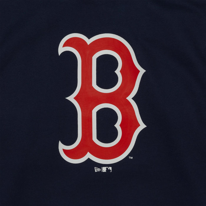 The Male model is wearing Boston Red Sox MLB Regular Dark Blue Pullover Hoodie 3