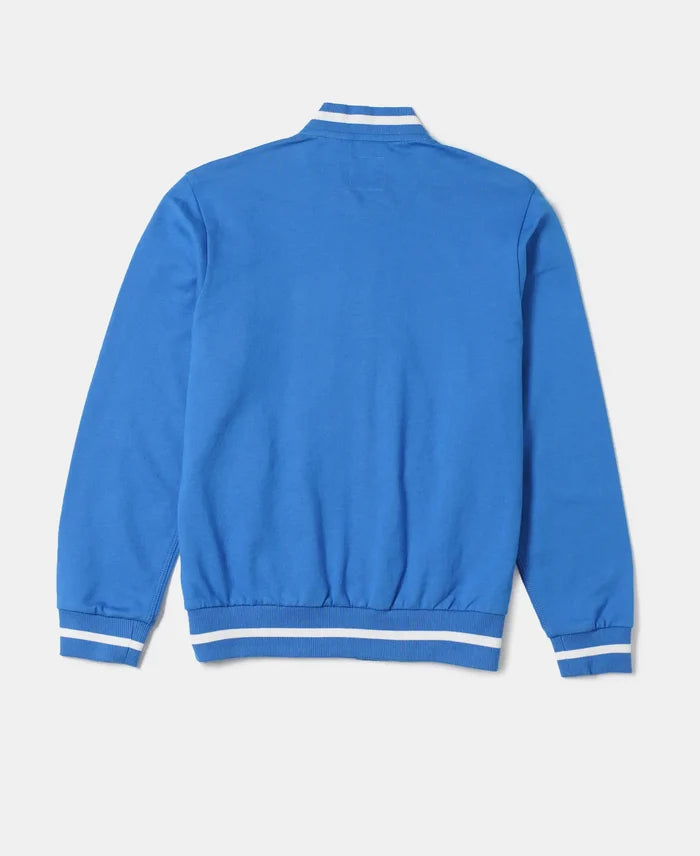 Super Combed Cotton French Terry Graphic Printed Jacket - Palace Blue-2