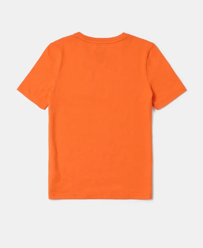 Super Combed Cotton Graphic Printed Half Sleeve T-Shirt - Golden Poppy-2