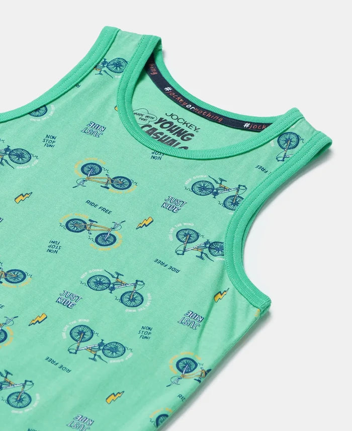 Super Combed Cotton Printed Tank Top - Spring Bouquet-3