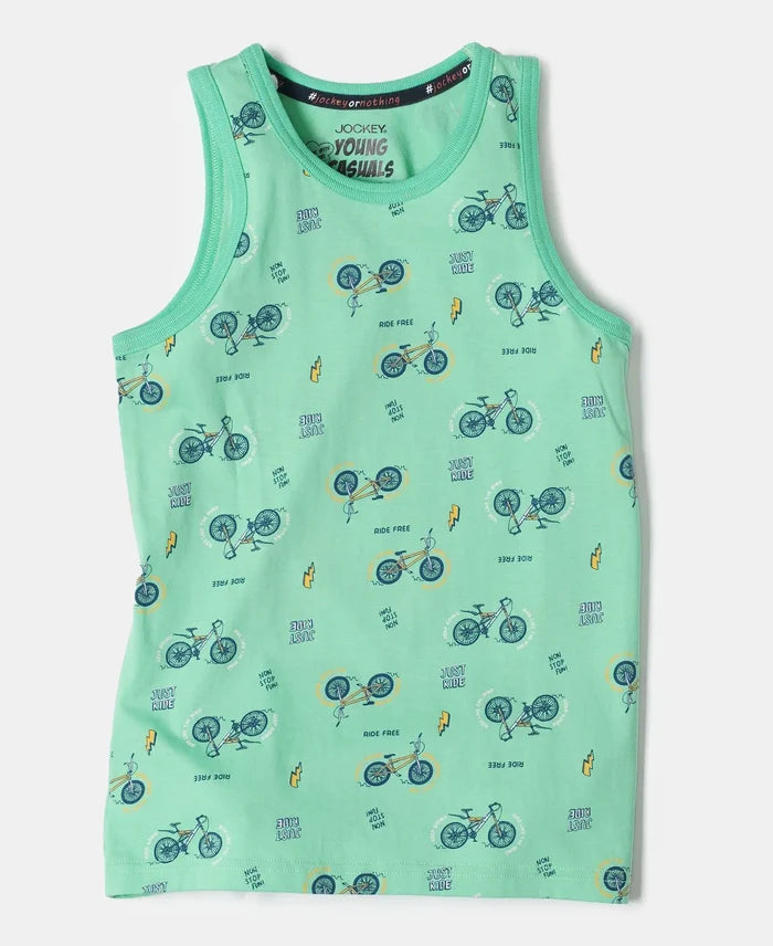 Super Combed Cotton Printed Tank Top - Spring Bouquet-5