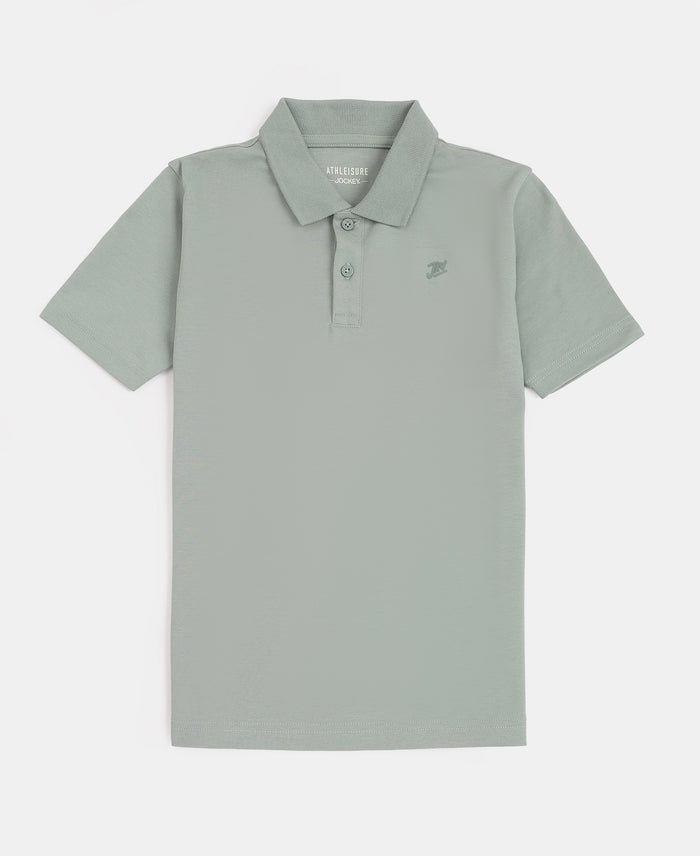 Boy's Super Combed Cotton Rich Regular Fit Polo T-Shirt - Iceberg Green