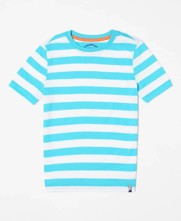 Super Combed Cotton Striped Half Sleeve T-Shirt - Assorted-1