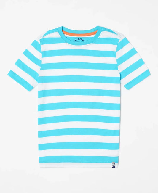 Super Combed Cotton Striped Half Sleeve T-Shirt - Assorted-1