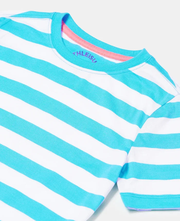 Super Combed Cotton Striped Half Sleeve T-Shirt - Assorted-3