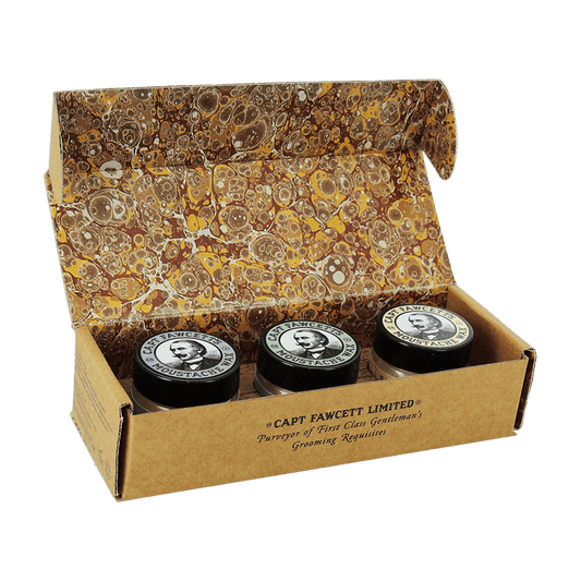 Captain Fawcett Moustache Wax Cornucopia Set 3 x 15ml