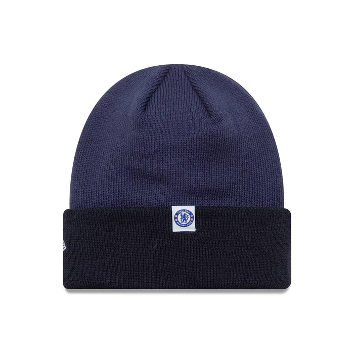 This is a Chelsea FC Lion Crest Youth Wordmark Blue Cuff Knit Beanie Hat 2