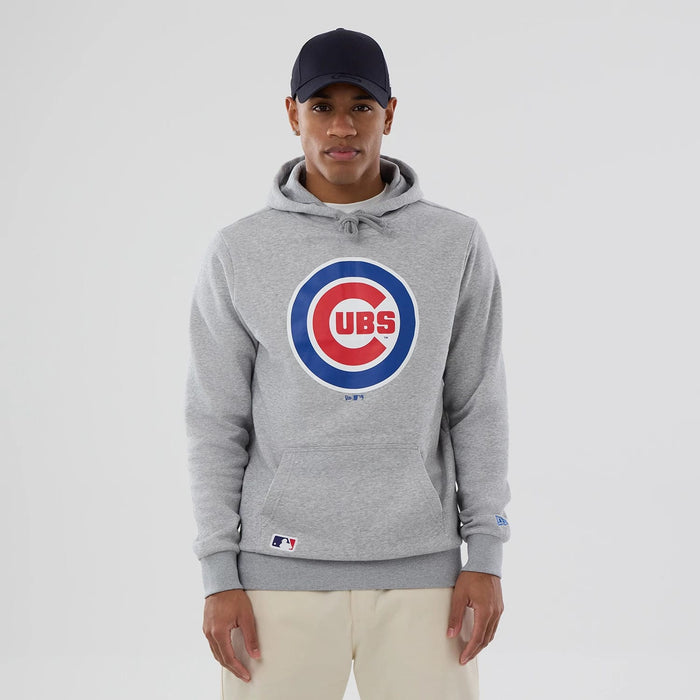 The Male model is wearing Chicago Cubs MLB Grey Pullover Hoodie 1