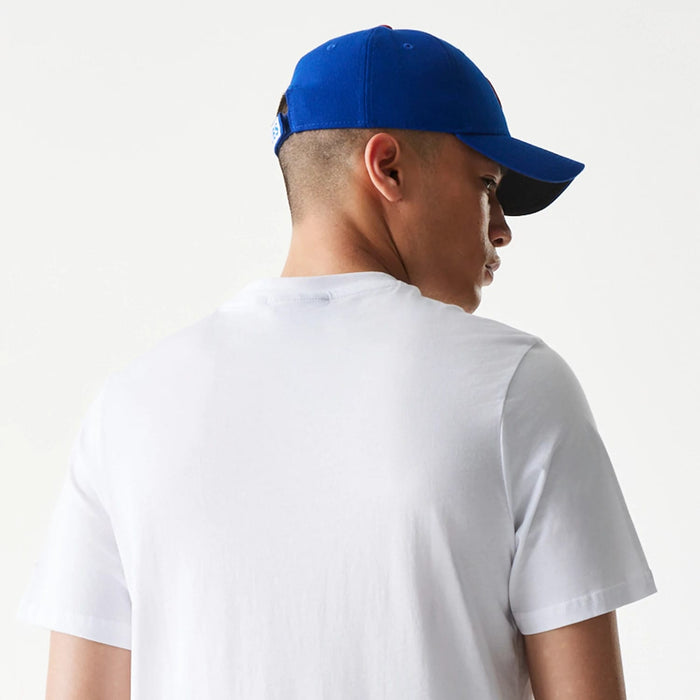 The Male model is wearing Chicago Cubs MLB Regular White T-Shirt 7