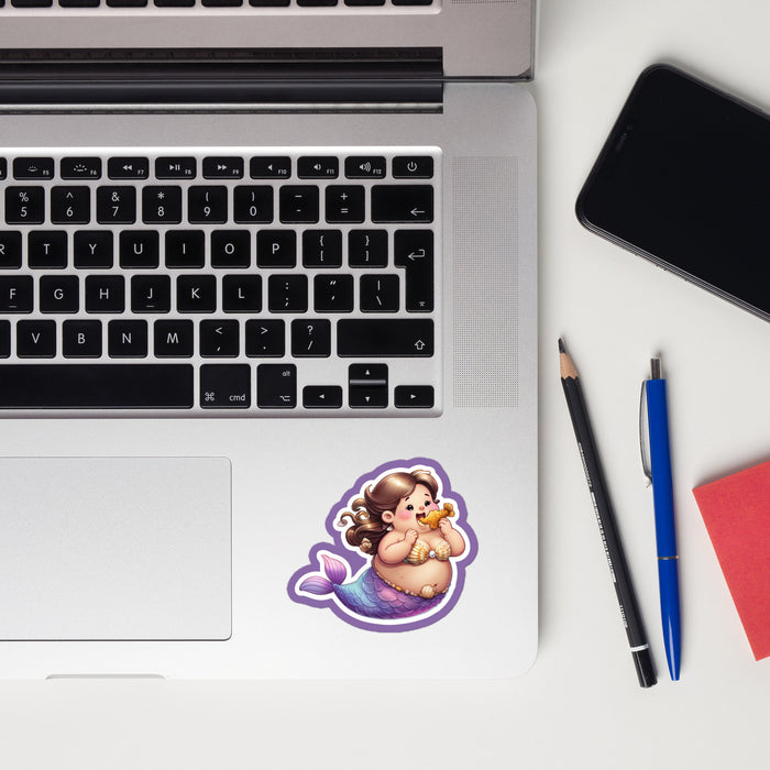 Chubby Mermaid Sticker | Cute Curvy Body Positive Vinyl Decal | Self-Love & Fat Fantasy Art | Worldwide Shipping