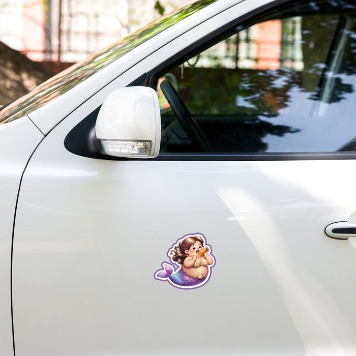 Chubby Mermaid Sticker | Cute Curvy Body Positive Vinyl Decal | Self-Love & Fat Fantasy Art | Worldwide Shipping