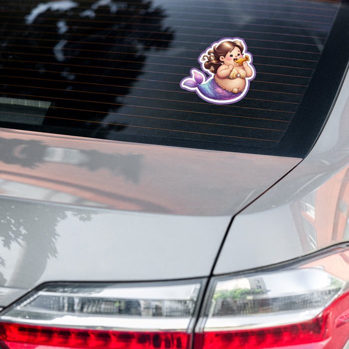 Chubby Mermaid Sticker | Cute Curvy Body Positive Vinyl Decal | Self-Love & Fat Fantasy Art | Worldwide Shipping