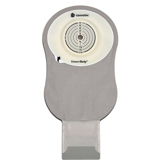 ConvaTec Esteem Body One-Piece Ostomy Pouch, Convex Trim to Fit, Drainable, 11" Length, Box of 10 - 423653 - LL Medico