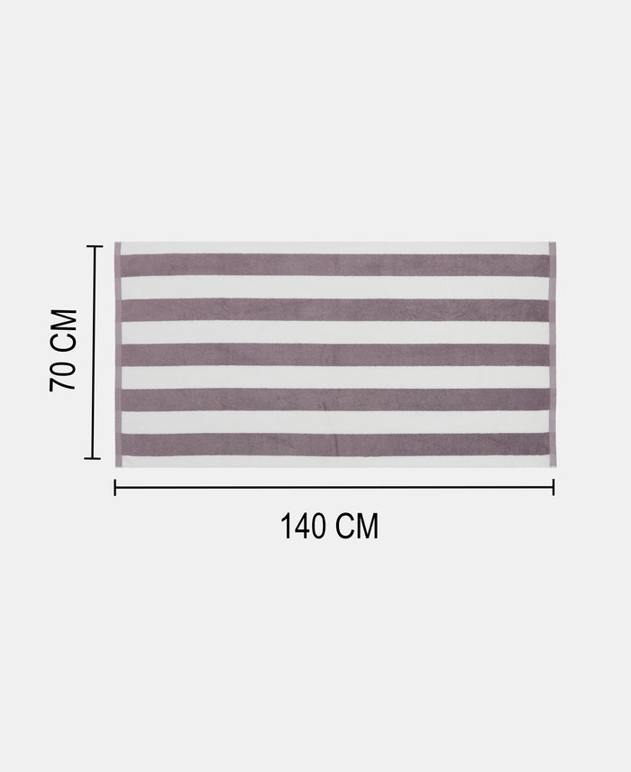 Cotton Terry Ultrasoft and Durable Striped Bath Towel with Hanger Loop - Nirvana