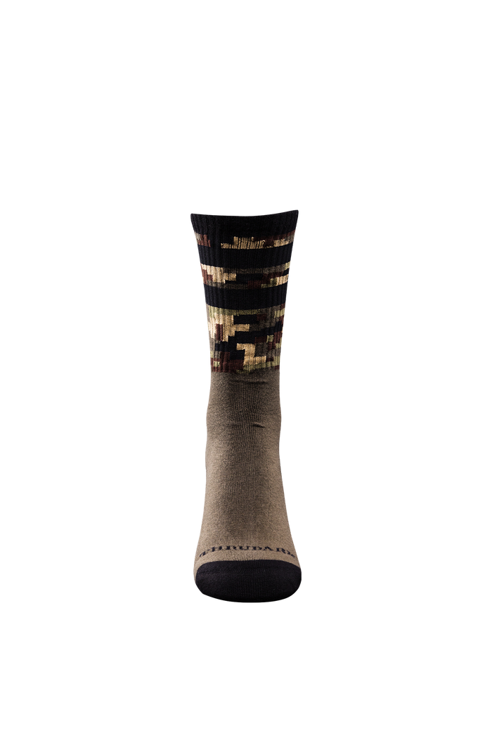 SM Cut of Out Crew Socks Camo In Khaki Camo (GM)