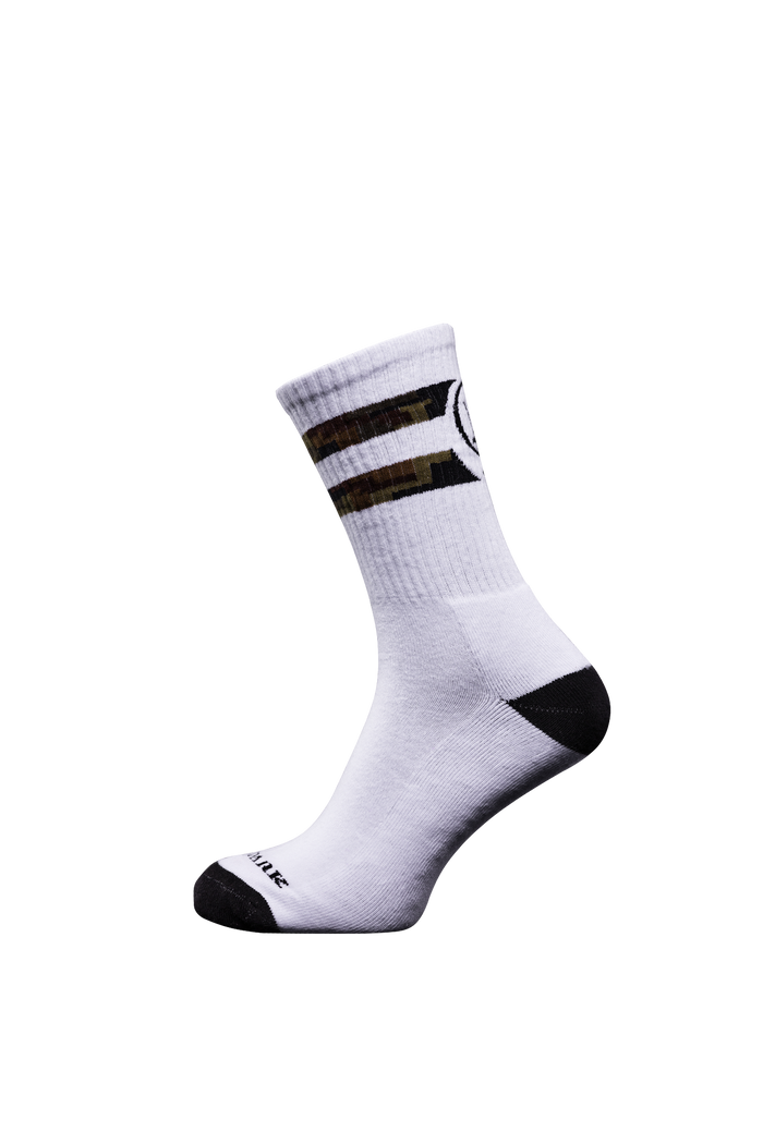 SM Cut of Out Crew Socks Camo In Optic White Camo (GM)