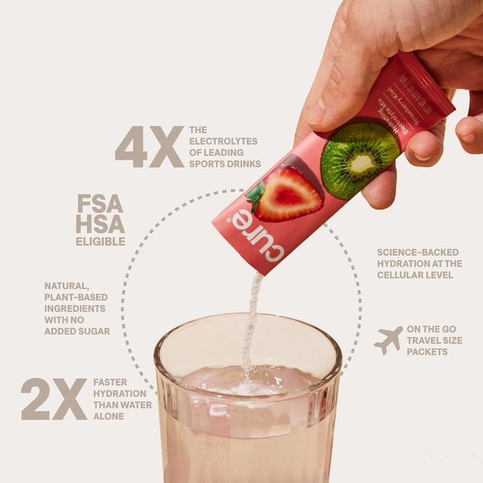 Cure Hydration Electrolyte Drink Mix, Strawberry Kiwi, 7.6 g - HM1009-Pack - LL Medico