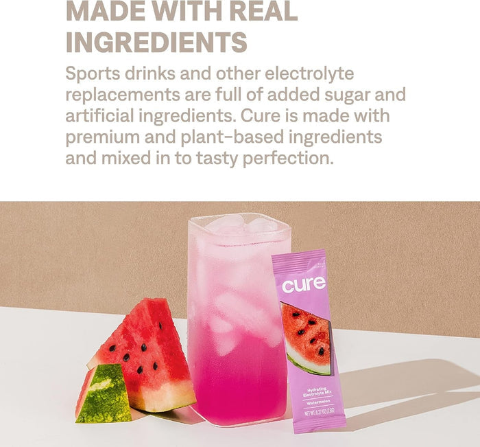 Cure Hydration Electrolyte Drink Mix, Watermelon, 14 Count - HM1005-Pack - LL Medico