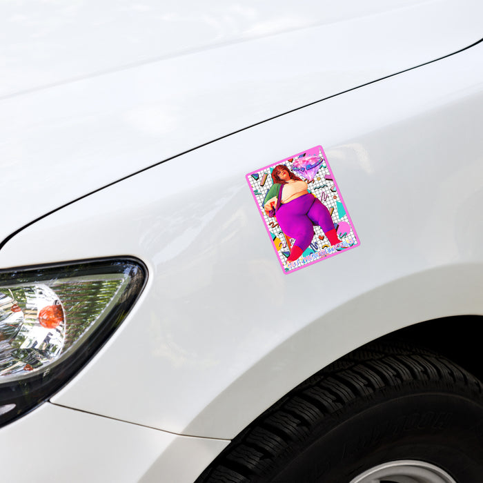 Curvy Diamond x Get Thicker Stickers Collab Series Sticker | SSBBW Sticker | Retro Vinyl Decal | Design 3
