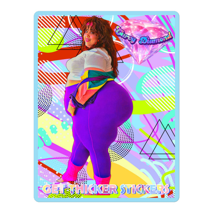 Curvy Diamond x Get Thicker Stickers Collab Series Sticker | SSBBW Sticker | Retro Vinyl Decal | Design 2