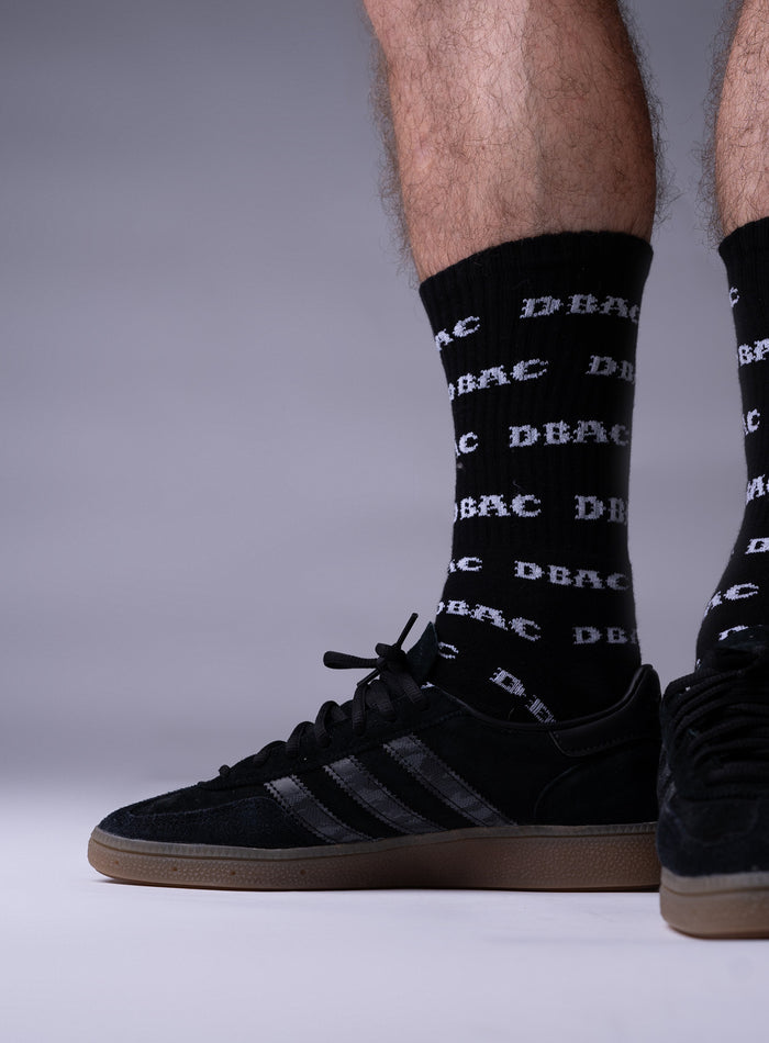Studio Image Of Dbac Crew Socks In Obsidian Black (SS Model)