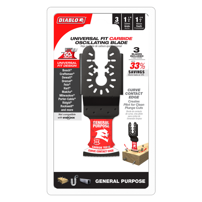 Diablo Carbide Oscillating Blades for General Purpose Cuts