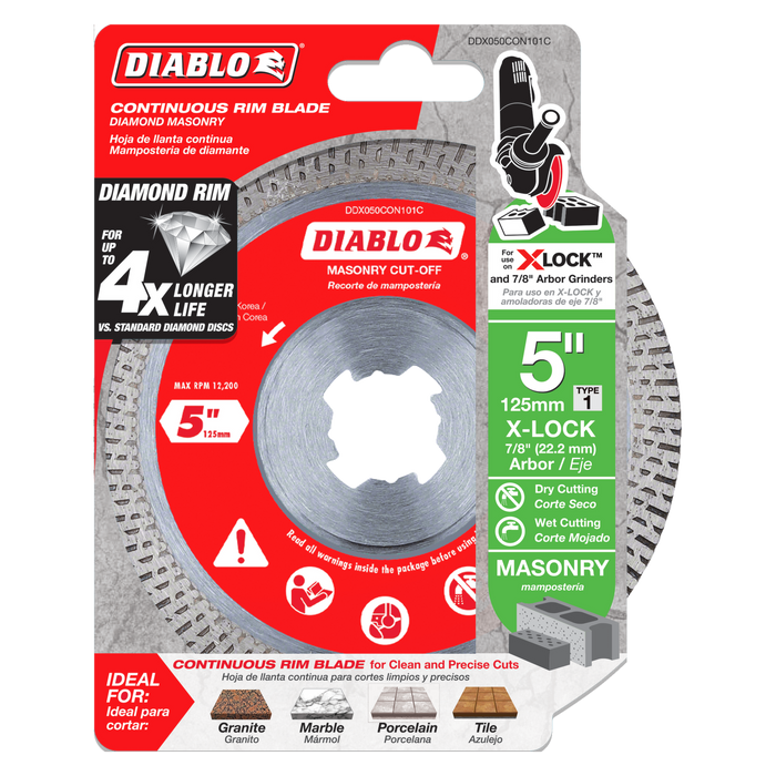 Diablo Diamond Continuous Rim Cut-Off Discs for Masonry