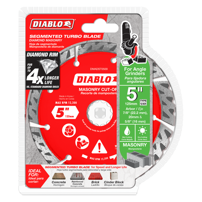 Diablo Diamond Segmented Turbo Cut-Off Discs for Masonry