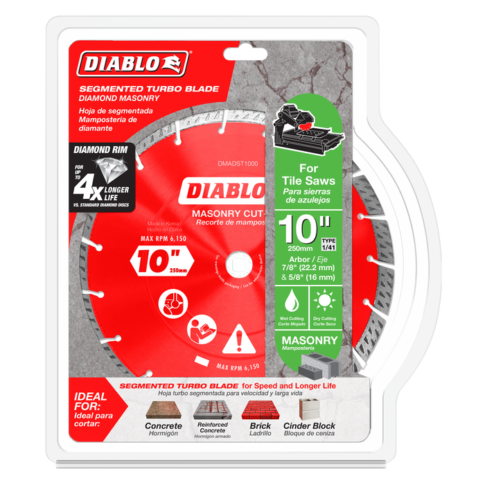 Diablo Diamond Segmented Turbo Cut-Off Discs for Masonry