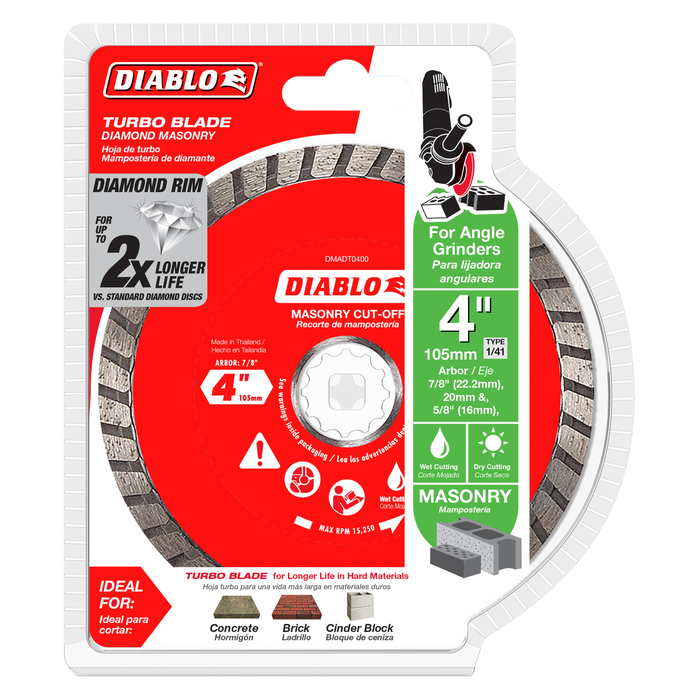 Diablo Diamond Turbo Cut-Off Discs for Masonry