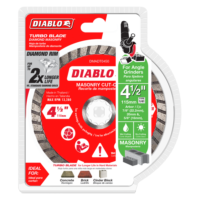 Diablo Diamond Turbo Cut-Off Discs for Masonry