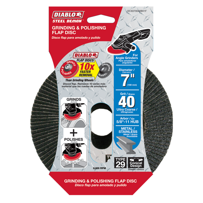 7 in. - 40 Grit with Hub