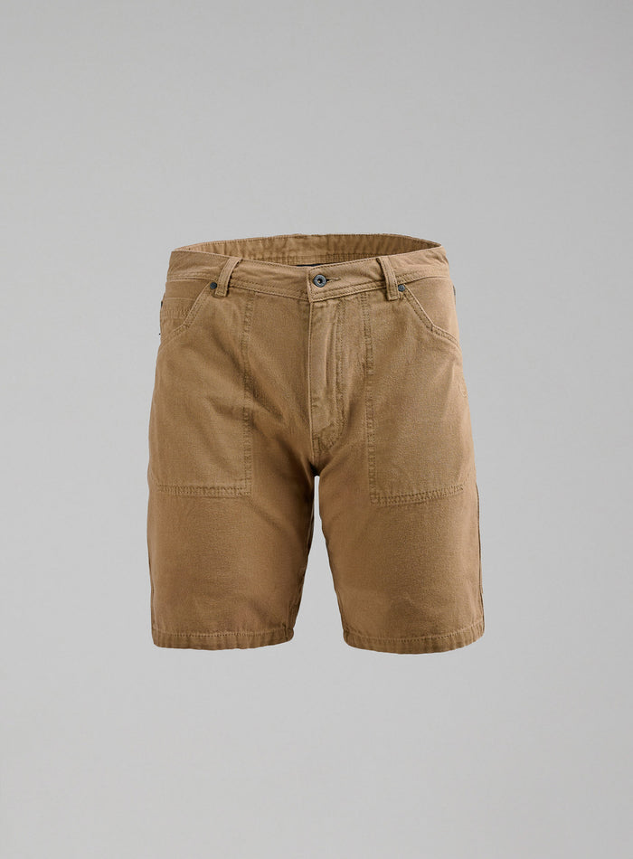 Hem Cut Out Image of Dissident Canvas Shorts In Coyote Brown (GM)