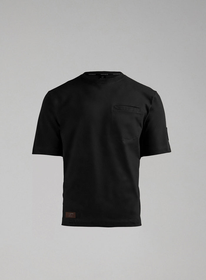 Hem Cut Out Image of Dissident Heavy T-Shirt In Obsidian Black (GM)