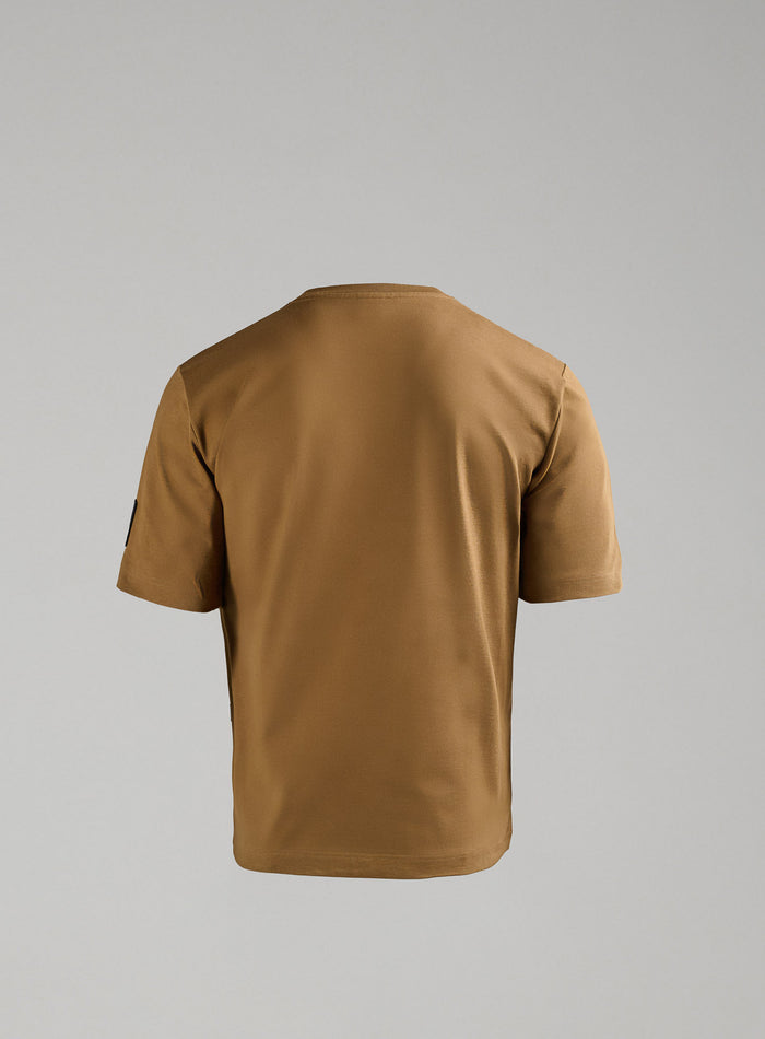 Hem Cut Out Image of Dissident Heavy T-Shirt In Coyote Brown (GM)
