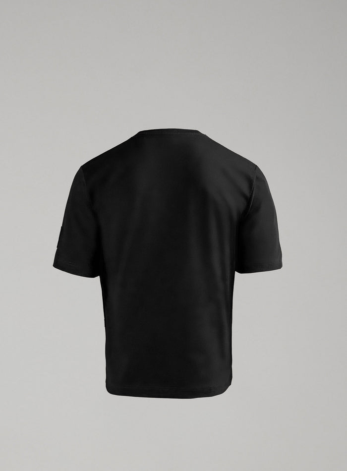 Hem Cut Out Image of Dissident Heavy T-Shirt In Obsidian Black (GM)
