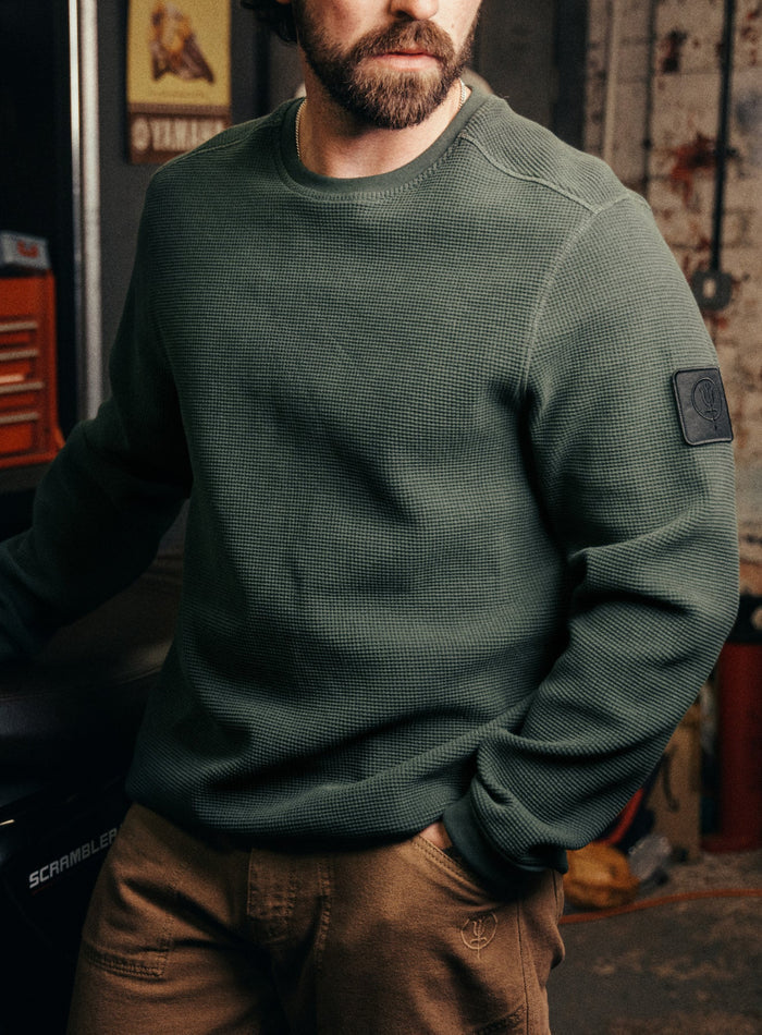 Creative Image Of Dissident Waffle Long Sleeve T-Shirt In Forest Green (ITF)