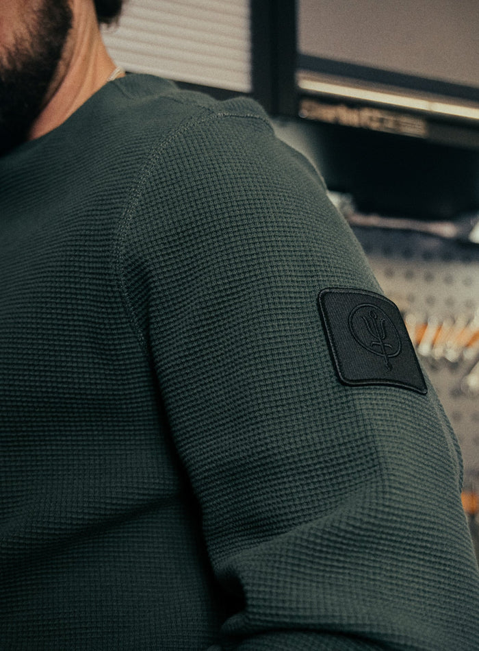 Creative Image Of Dissident Waffle Long Sleeve T-Shirt In Forest Green (ITF)