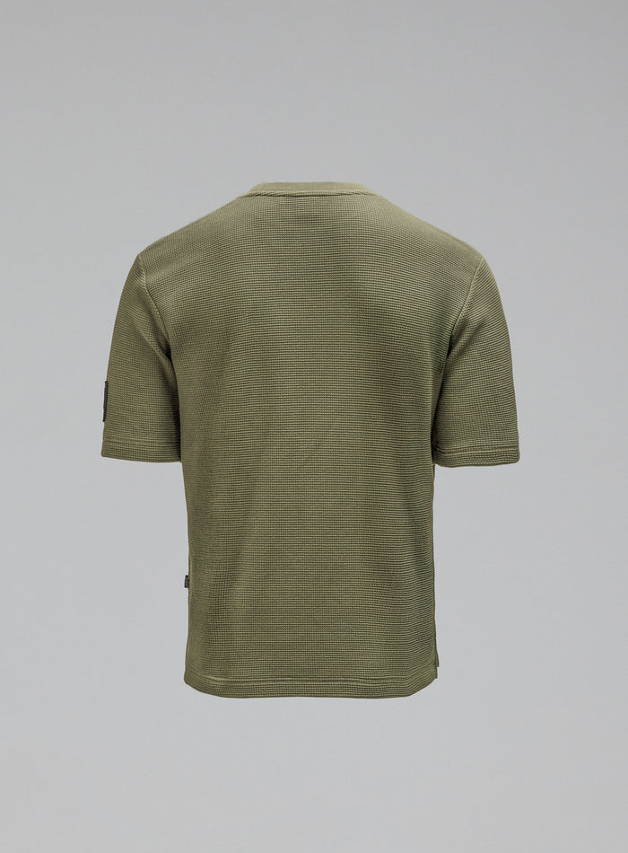 Cut Out Image of Dissident Waffle Short Sleeve T-Shirt In Khaki (GM)