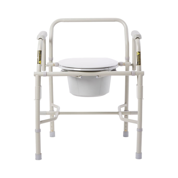 Drive Deluxe Steel Drop-Arm Commode, 13.75" Seat Width, 300 lb Capacity - 11125KD-1-Single - LL Medico