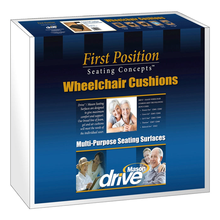 Drive Premier One Foam Wheelchair Seat Cushion, 18" x 16" x 3" - M8064-Single - LL Medico