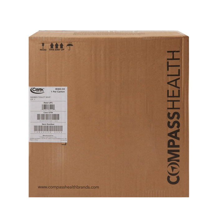 Drive Raised Toilet Seat, Standard/Elongated, 5.5" Height, 15" x 16", 300 lb Capacity - FGB302C00000-Single - LL Medico