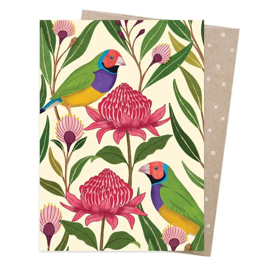 Earth Greetings Card - Gouldian Finches