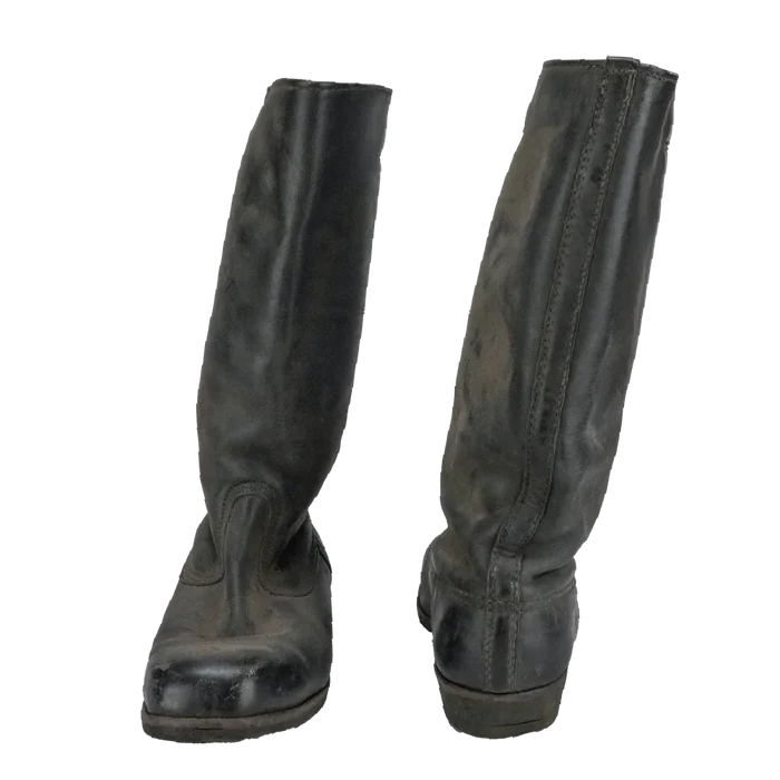 East German Officer Leather Jackboots - 6.5 UK - East German Army Surplus - Boots