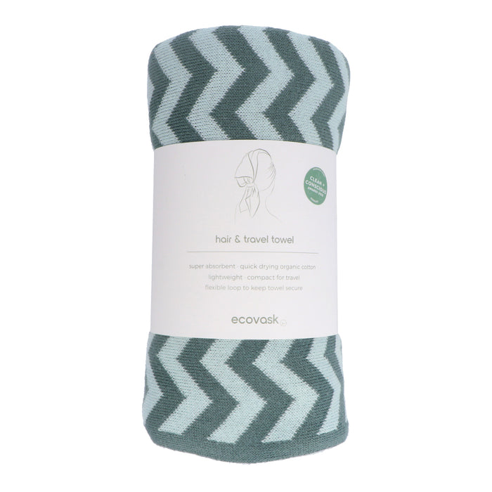 Ecovask Travel Towel & Hair Wrap - Organic Cotton