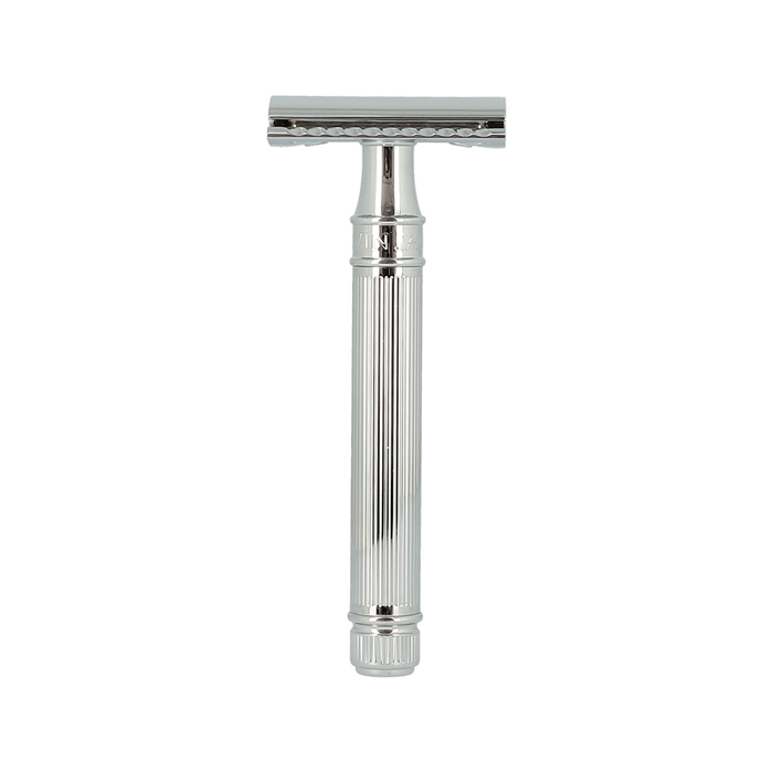 Edwin Jagger DEL89LI14bl Double Edge Long Handled Safety Razor Chrome