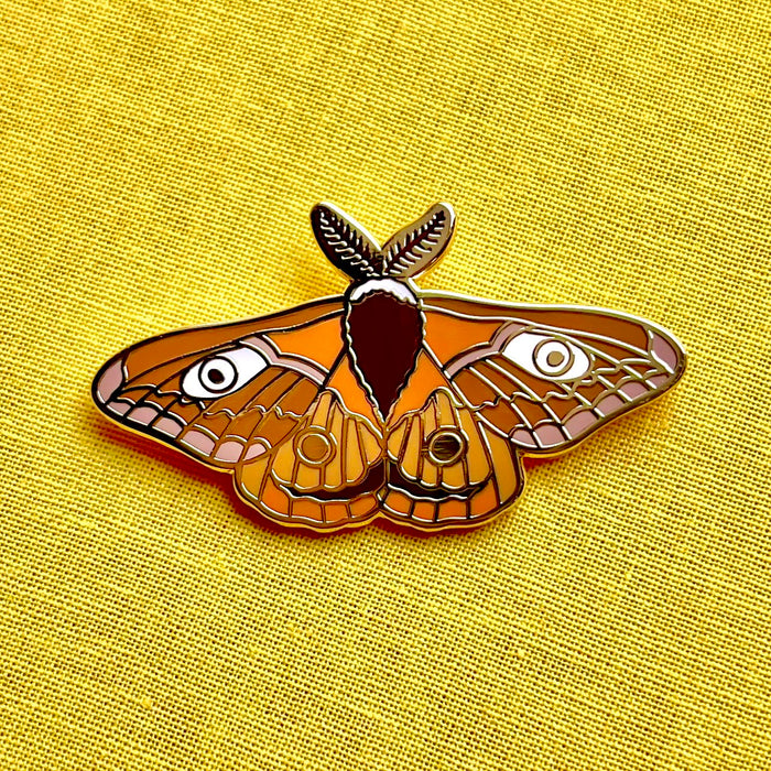 Emperor Moth Enamel Pin