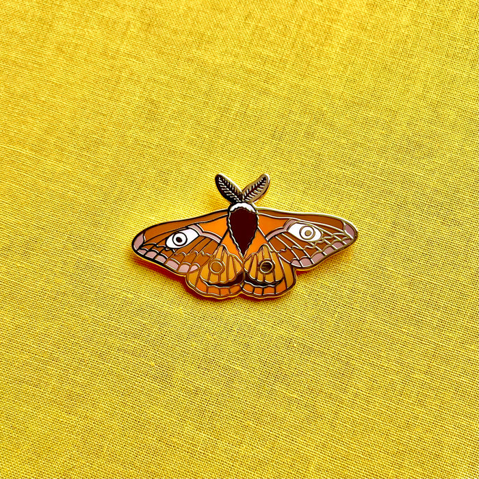 Emperor Moth Enamel Pin