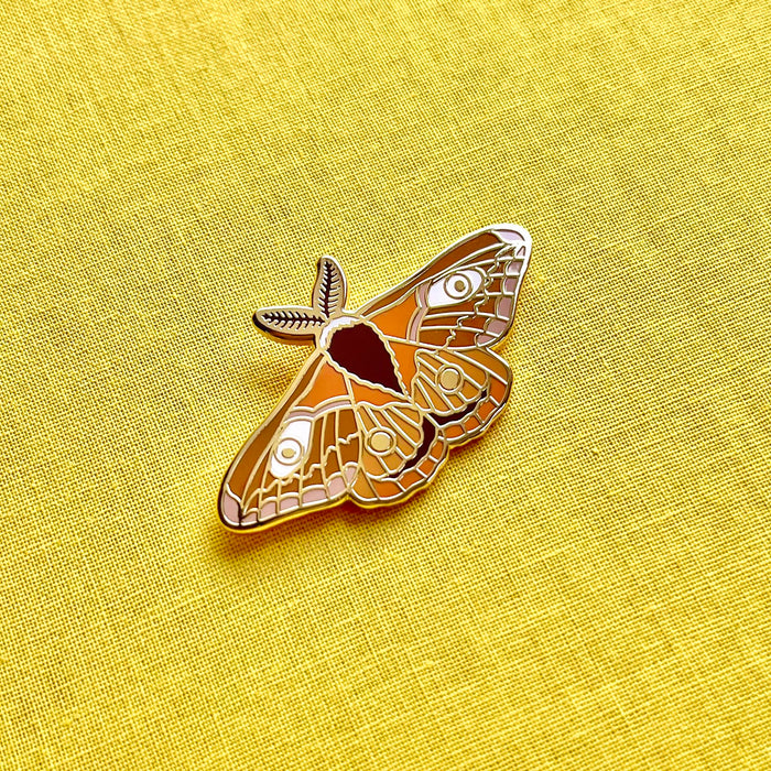 Emperor Moth Enamel Pin