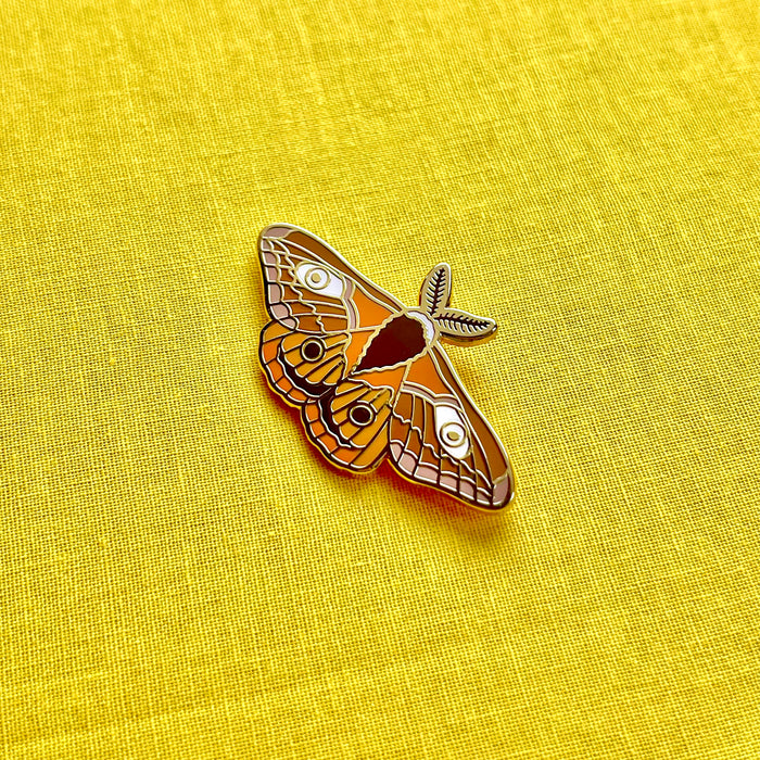 Emperor Moth Enamel Pin